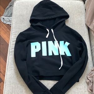 Pink crop hoodie